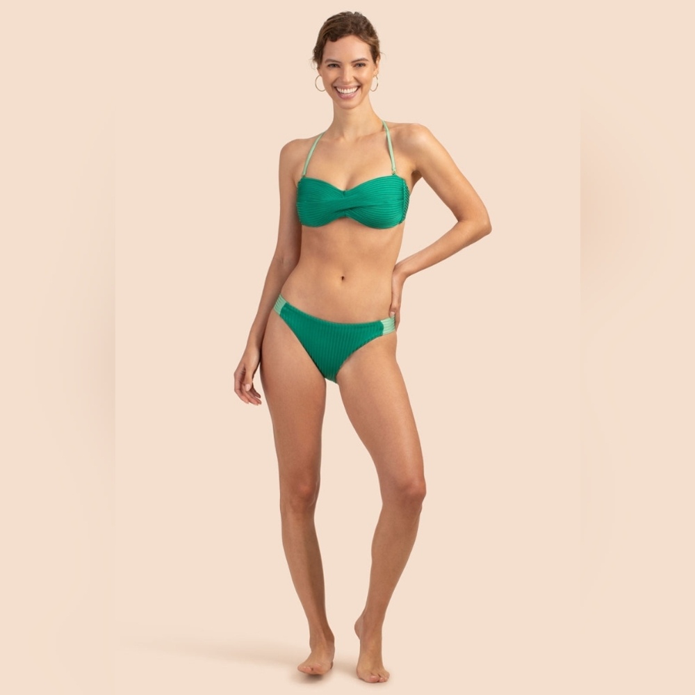 Trina Turk Olympia Rib Twist Bandeau Top and Bottom